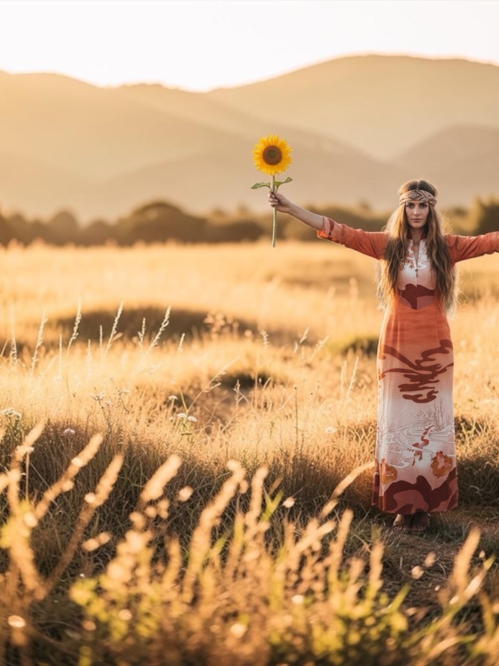 Butterfield Vintage 60s psychedelic peace frog Maxi Dress